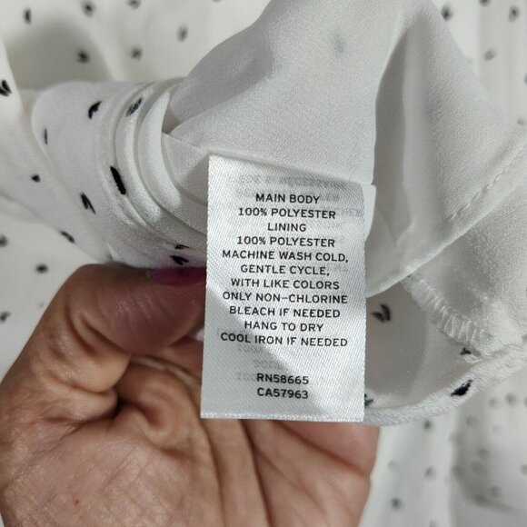 Abound Tank Top Sheer Lined Women Size 2X Ivory Black Print Spaghetti Strap - Picture 8 of 9